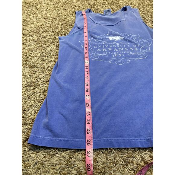 Comfort Colors Small Purple Tank Top University of Arkansas Razorbacks Shirt - Picture 5 of 6